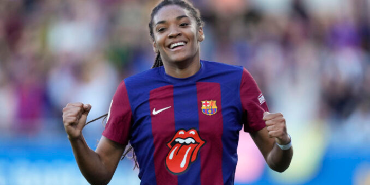 Salma celebrando uno de los tantos anotados frente al Sevilla.
